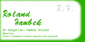 roland hambek business card